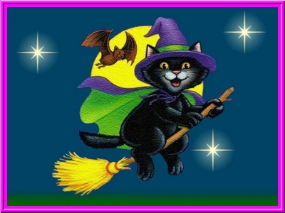 Latający kot na miotle