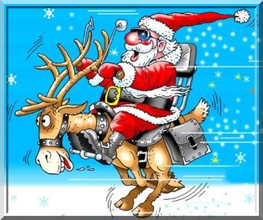 Szalony mikołaj na reniferze