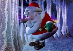 Mikołaj przy soplach lodu