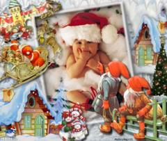 Dziecko w czapce mikołaja