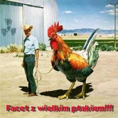 Facet z wielkim ptakiem