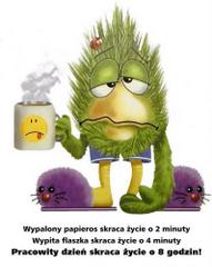 Wypalony papieros skraca życie...