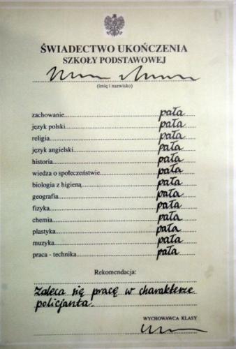 Świadectwo ukończenia szkoły